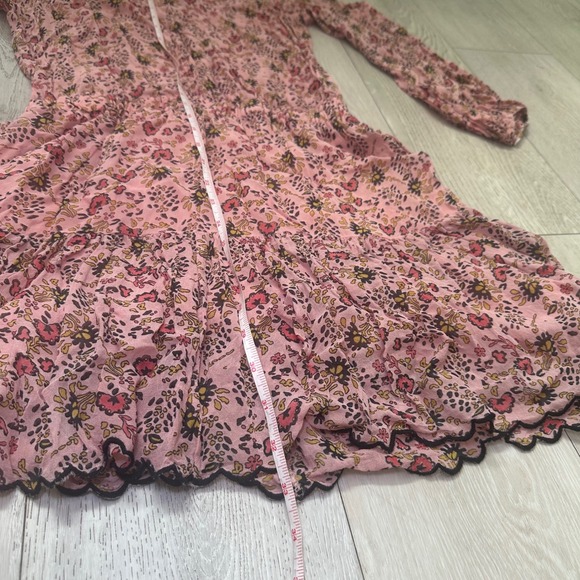 Revolve‎ Velvet by Graham Spencer Aubrey dress pink mini long sleeve sheer large - Picture 9 of 9